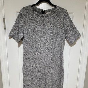 LOFT Leopard Jacquard Midi Dress